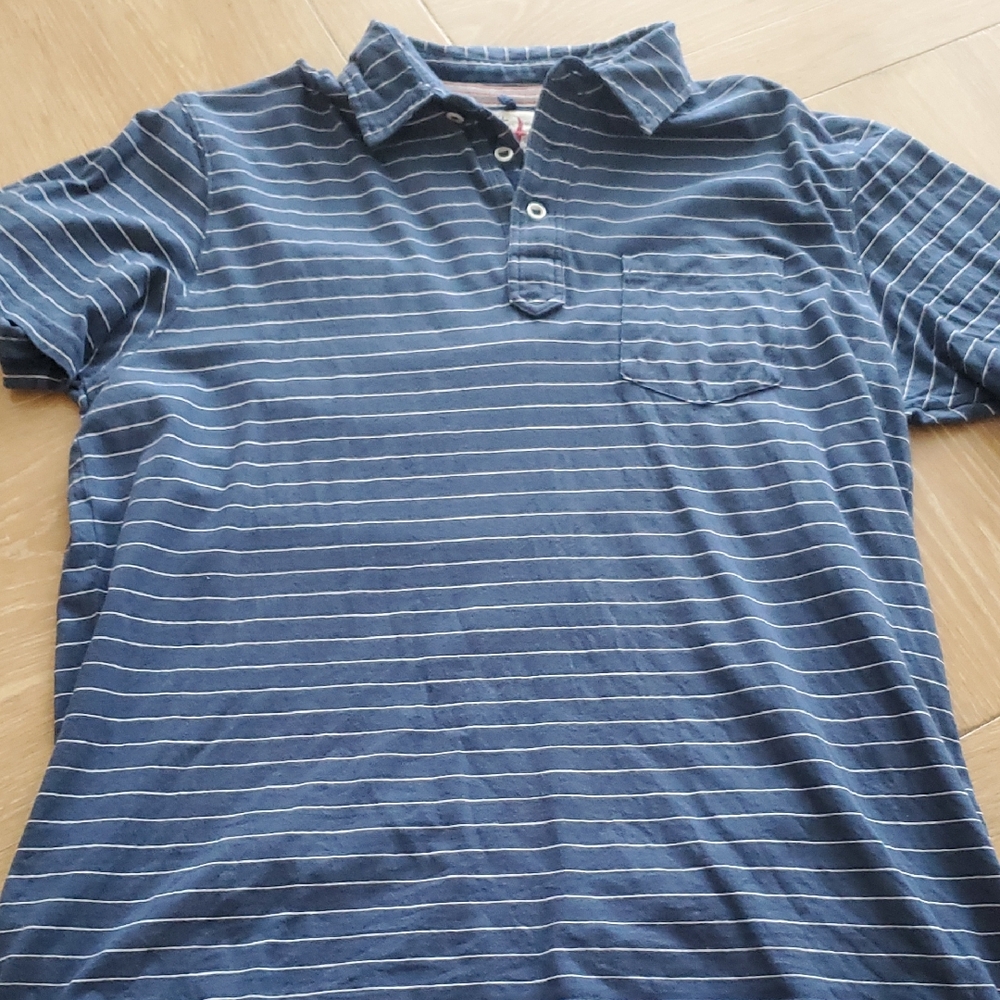 Relwen - Jersey Stripe Polo - Blue With White Stripe